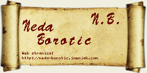 Neda Borotić vizit kartica